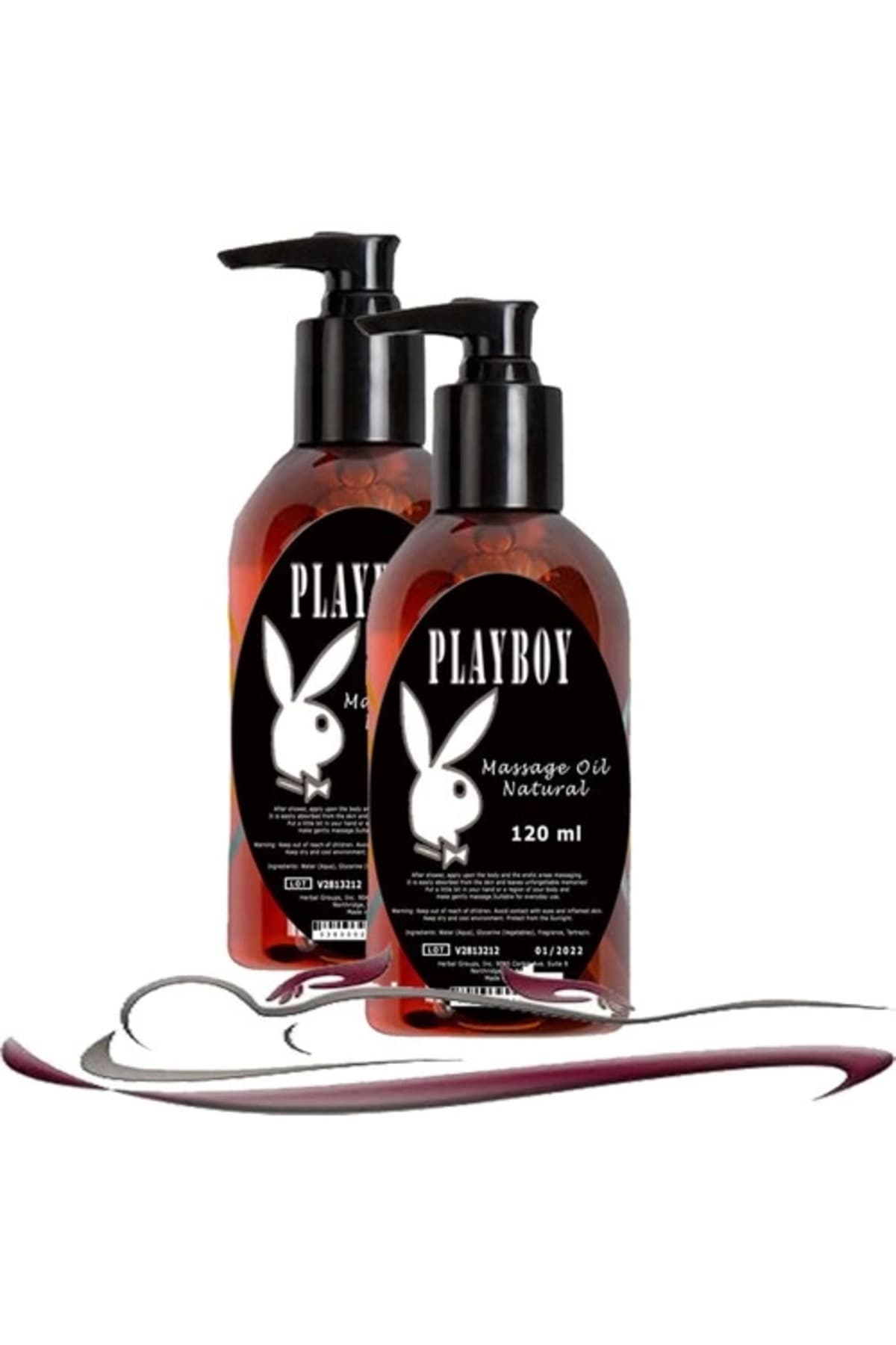 Playboy Natural Massage Oil Kokusuz Vücut Masaj Yağı 2 Adet 120 ml