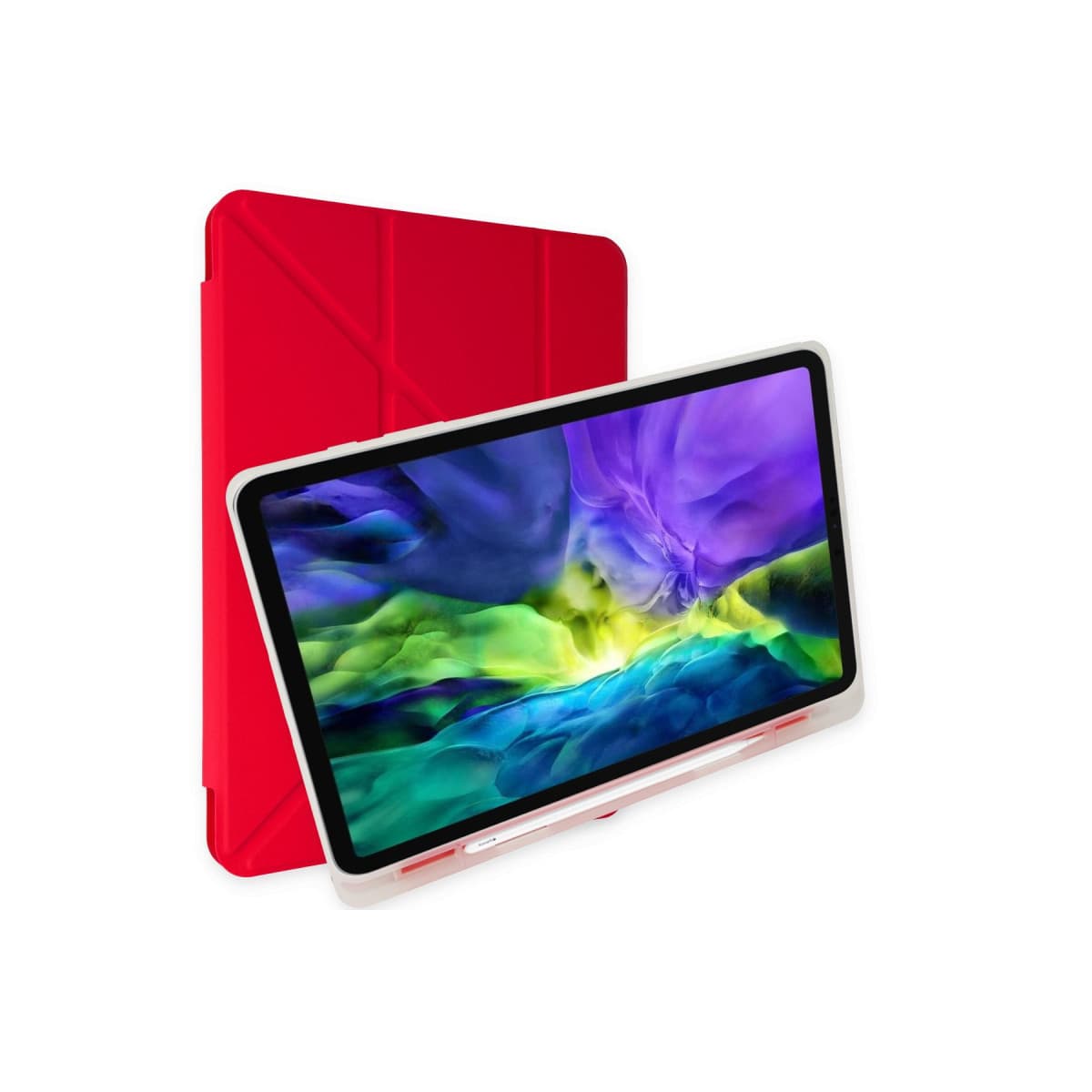 Galaxy X200 Tab A8 10.5 Kılıf Kalemlikli Mars Tablet Kılıfı - Kırmızı