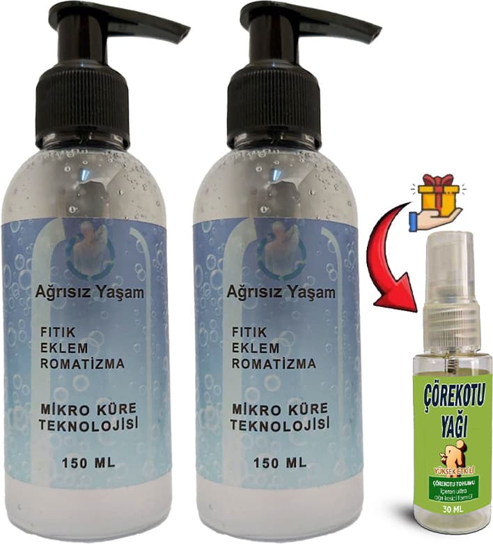 Ağrısız Yaşam Jeli 2 Adet Mikro Küre Teknolojisi 150 ml Ağrılarınıza Teskin Jeli + Çörek Otu Yağı