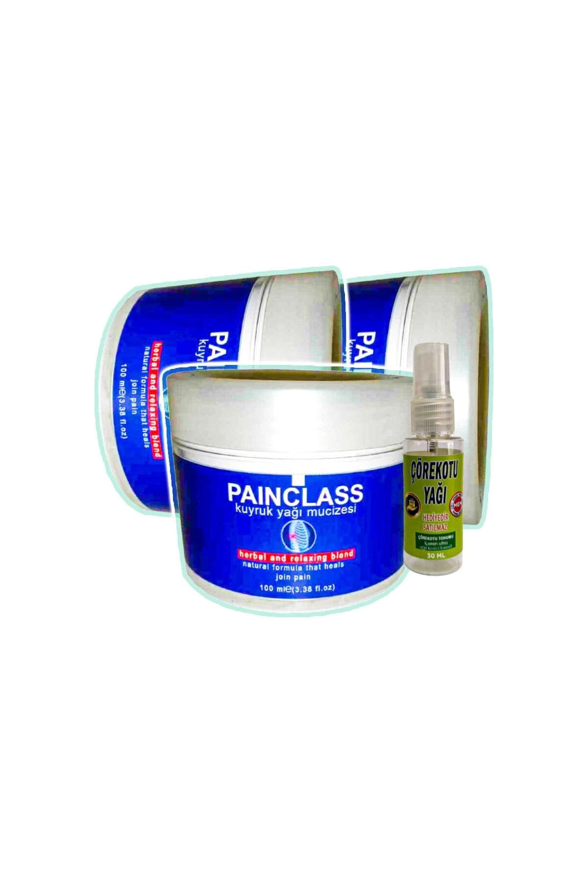 Painclass Rahatlatıcı Kuyruk Yağı Bakım Kremi 3x100 ml+30 ml Çörek Otu Yağı ile