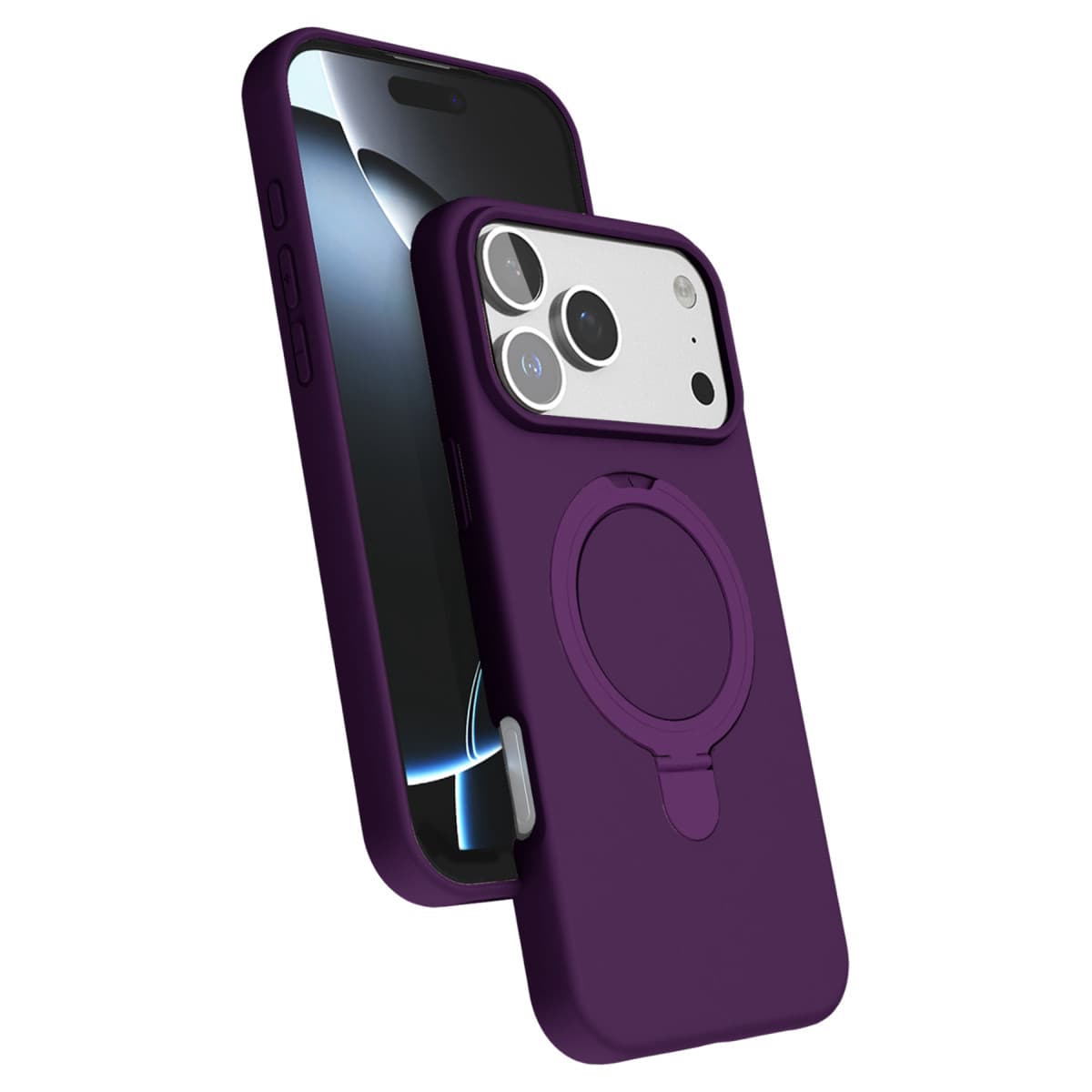 iPhone 17 Pro Regal Magsafe Standlı Kapak - Derin Mor