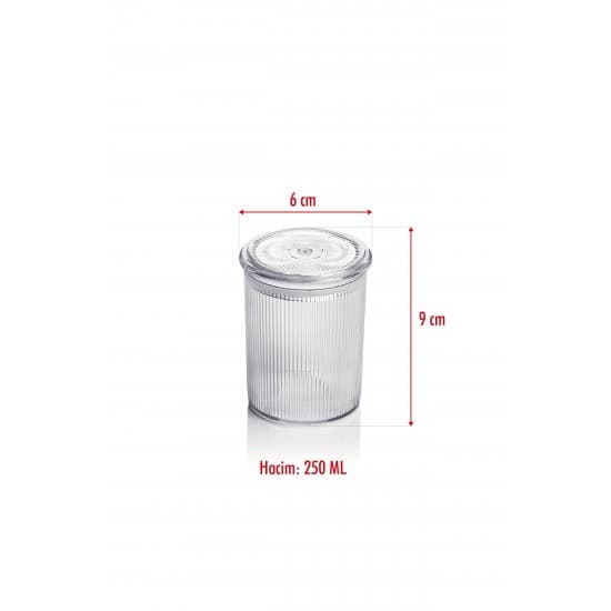 6'lı Barok Yuvarlak Baharat Kavanoz Seti & Saklama Kabı & Erzak Kabı (6*250 ML)