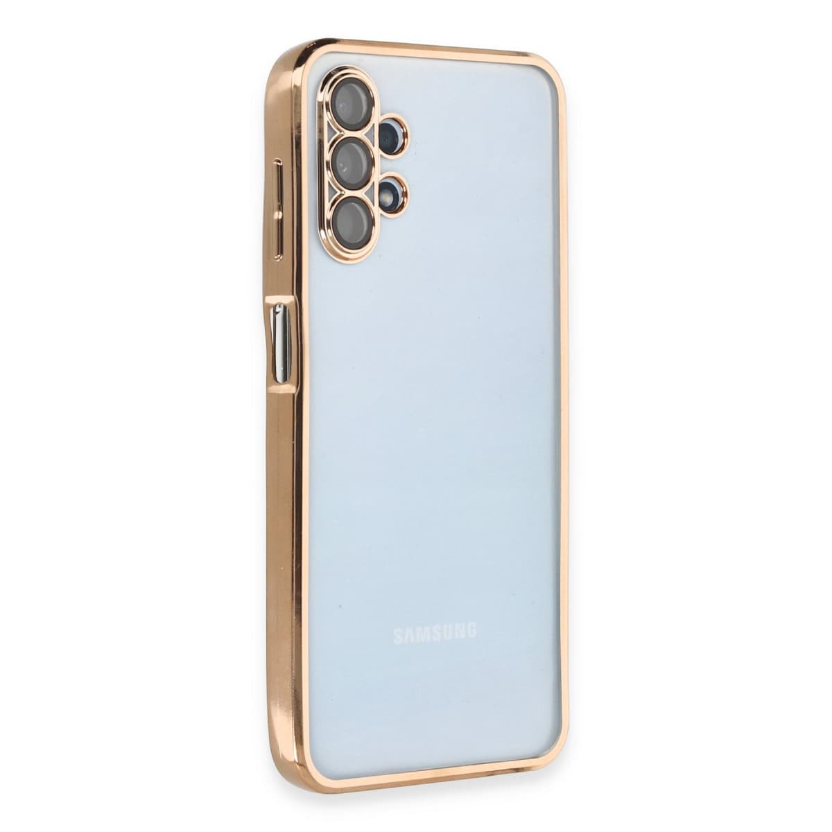 Galaxy A13 4G Kılıf Razer Lensli Silikon - Gold