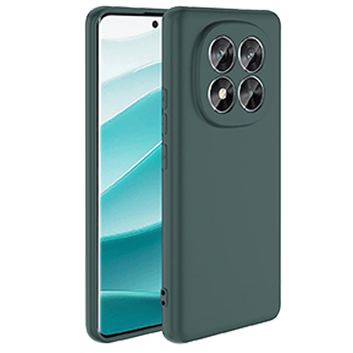 Note 14 Pro 5G Kılıf First Silikon - Koyu Yeşil