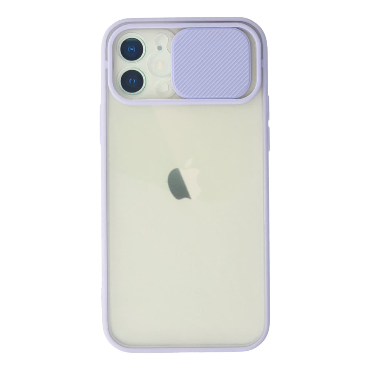 iPhone 12 Kılıf Palm Buzlu Kamera Sürgülü Silikon - Lila