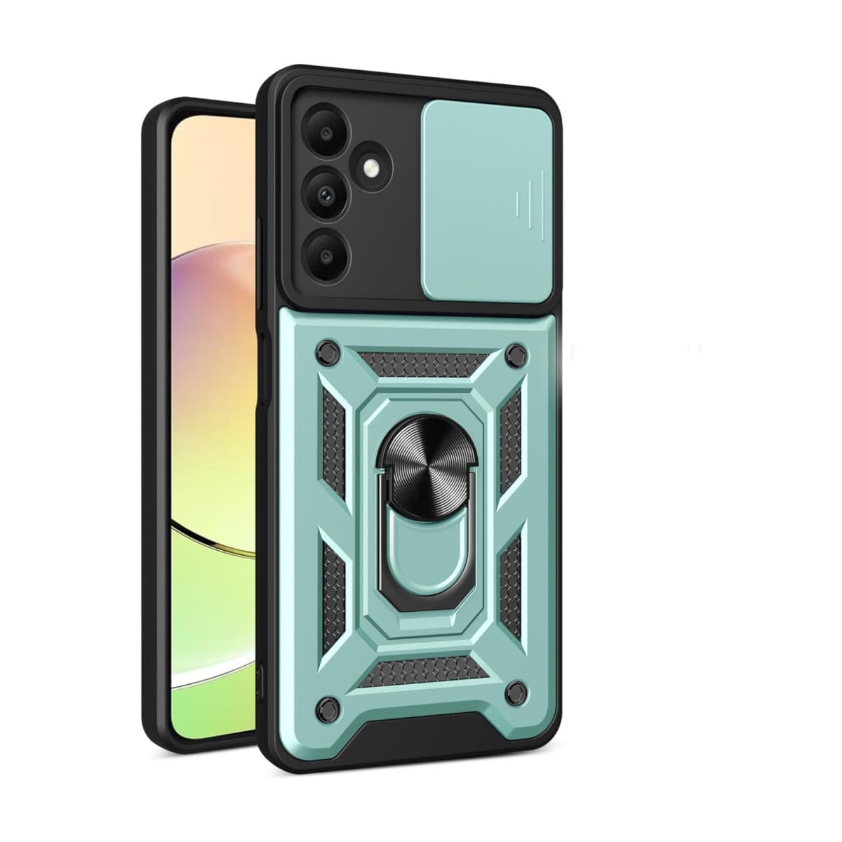 Galaxy M15 Kılıf Pars Lens Yüzüklü Silikon - Yeşil