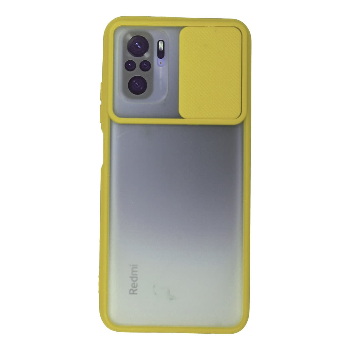 Note 10 Kılıf Palm Buzlu Kamera Sürgülü Silikon - Sarı