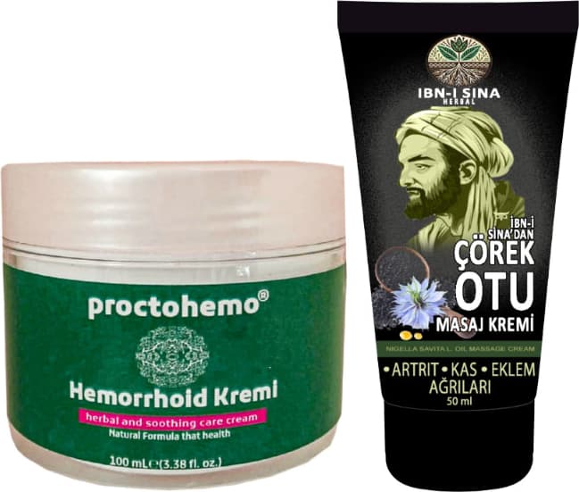 Proctohemo 100 ml Hemor.roidin Kremi + Ibn-I Sina Çörek Otu Kremi 50 ml Sırt Bel Kas Diz Iskelet Agrilarina Teskin Edici Masaj Kremi
