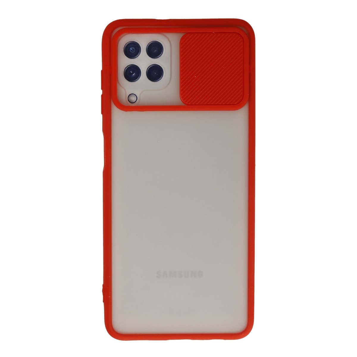Galaxy A22 Kılıf Palm Buzlu Kamera Sürgülü Silikon - Kırmızı