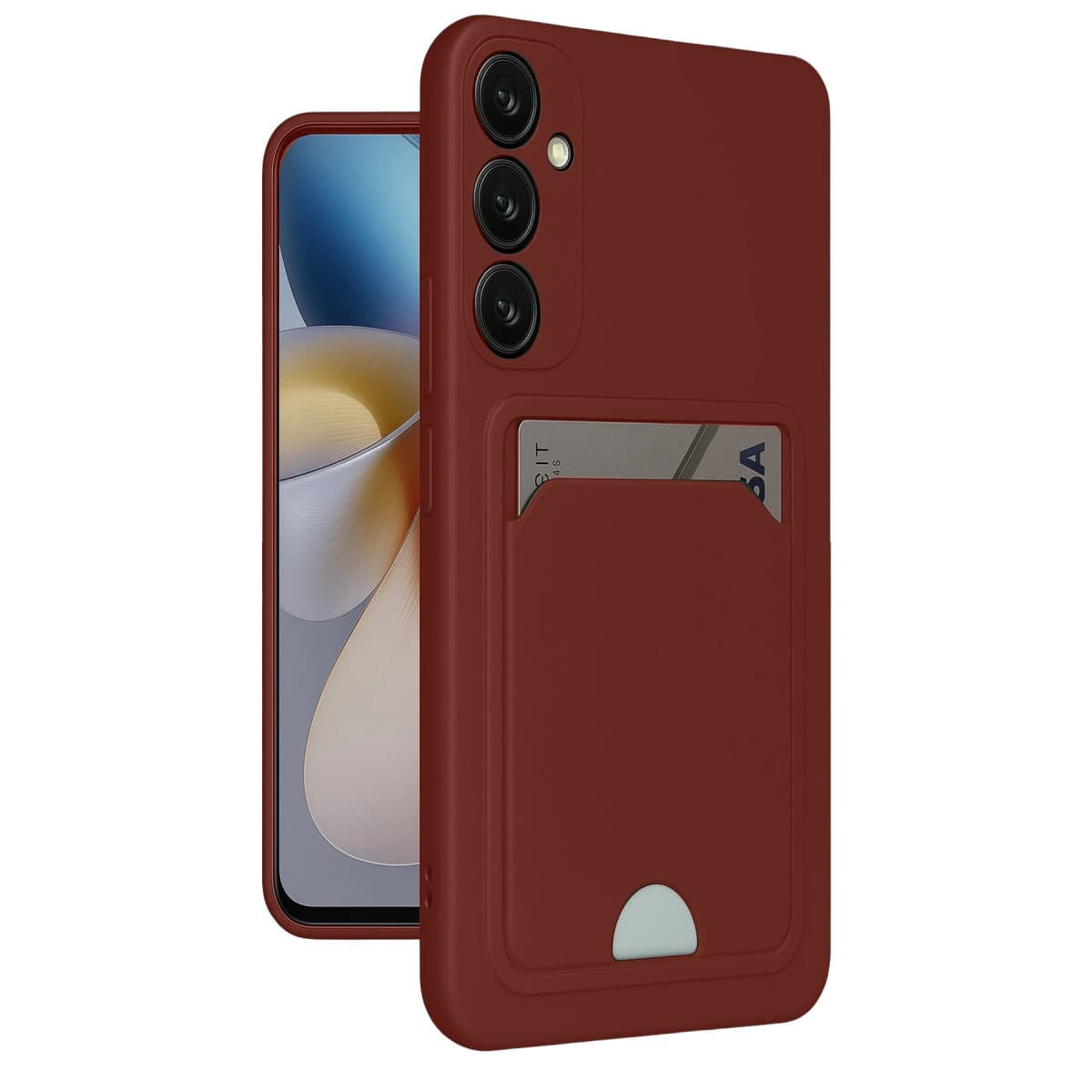 Galaxy S24 FE Kılıf Kelvin Kartvizitli Silikon - Bordo