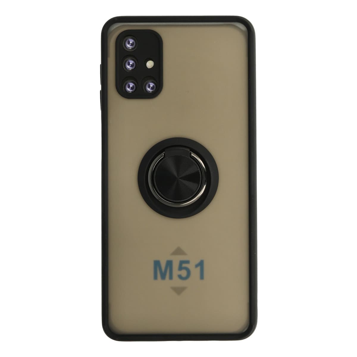 Galaxy M51 Kılıf Montreal Yüzüklü Silikon Kapak - Siyah