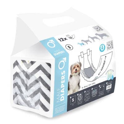 Diapers Erkek Köpekler İçin Külot Bez Small 12 li 17,5x42 Cm