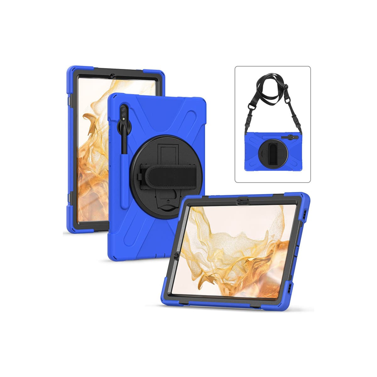 Galaxy T737 Tab S7 FE 12.4 Kılıf Amazing Tablet Kapak - Mavi