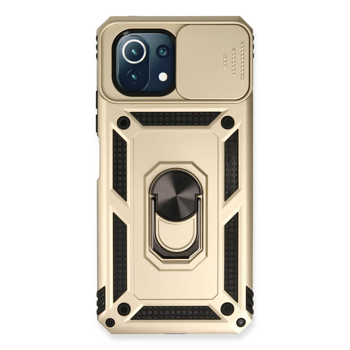 Mİ 11 Lite Kılıf Pars Lens Yüzüklü Silikon - Gold