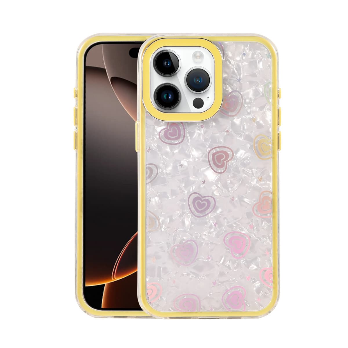 iPhone 14 Pro Max Lumi Desenli Kapak - Sarı