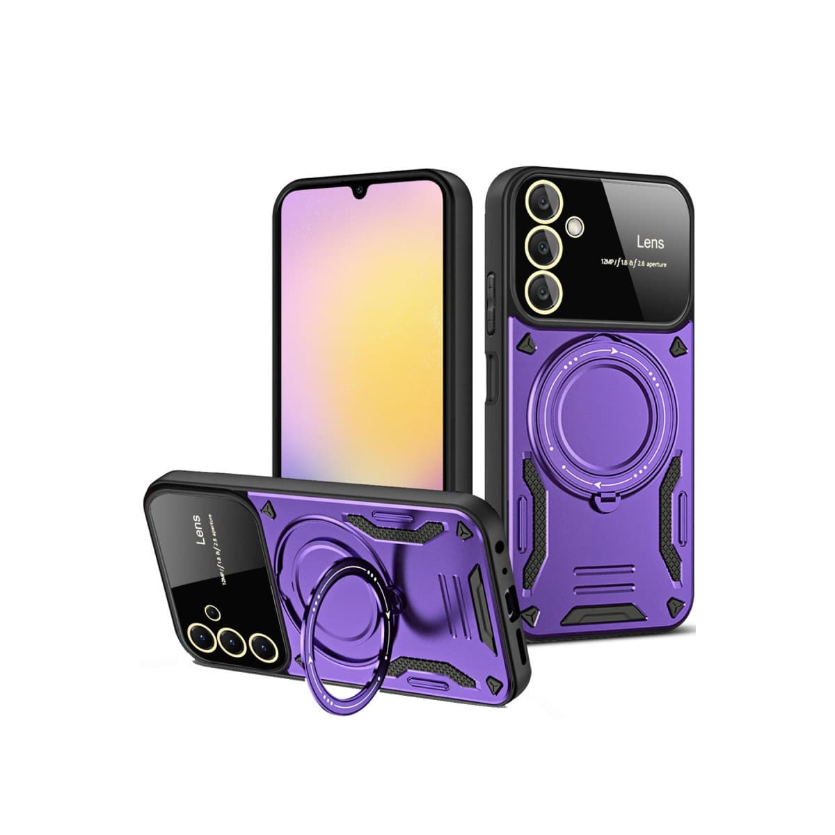 Galaxy A15 4G Kılıf Joy Lens Standlı Kapak - Mor