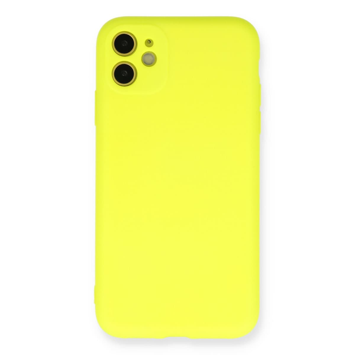 iPhone 11 Kılıf Nano içi Kadife Silikon - Sarı