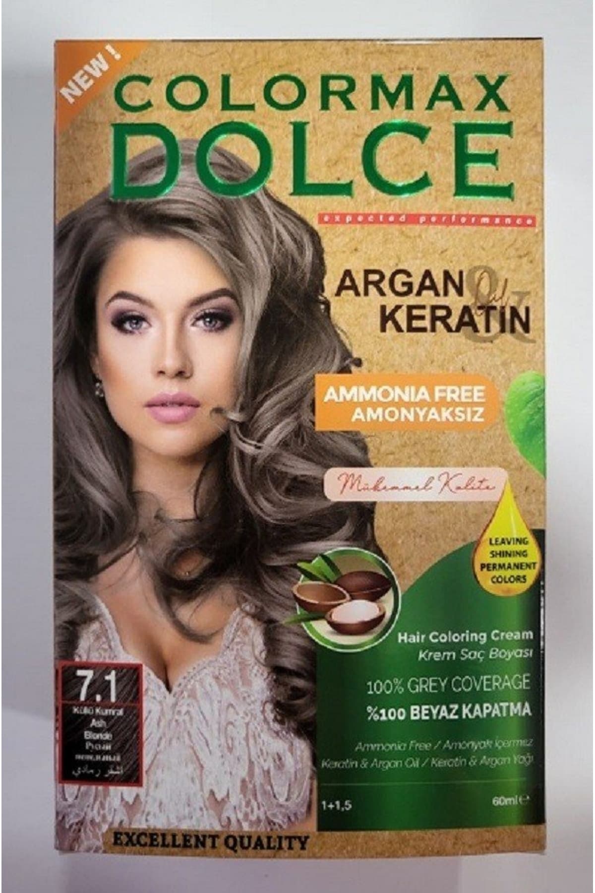 Dolce ARGAN/KERATİN Doğal Set Boya No: 7.1 Küllü Kumral