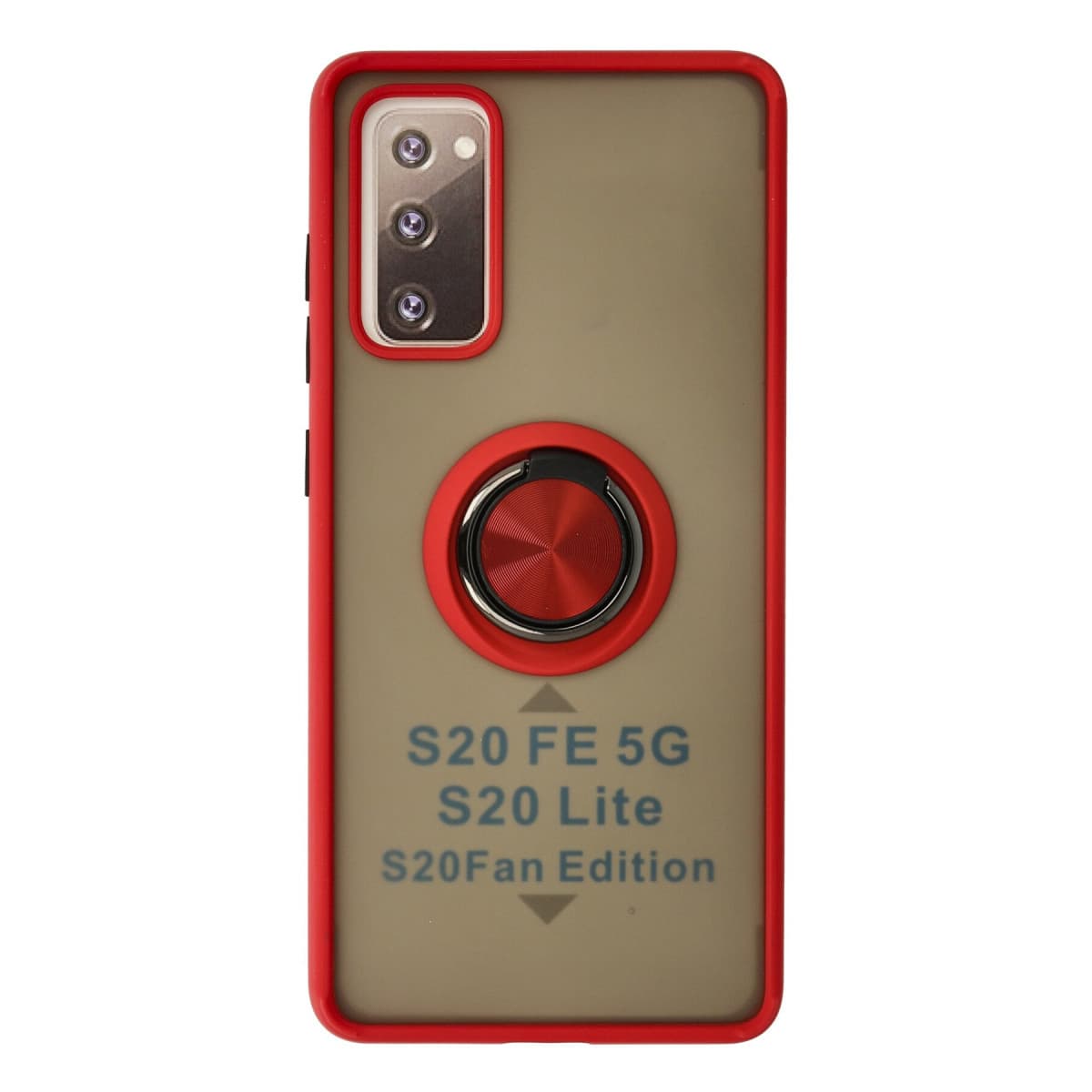 Galaxy S20 FE Kılıf Montreal Yüzüklü Silikon Kapak - Kırmızı