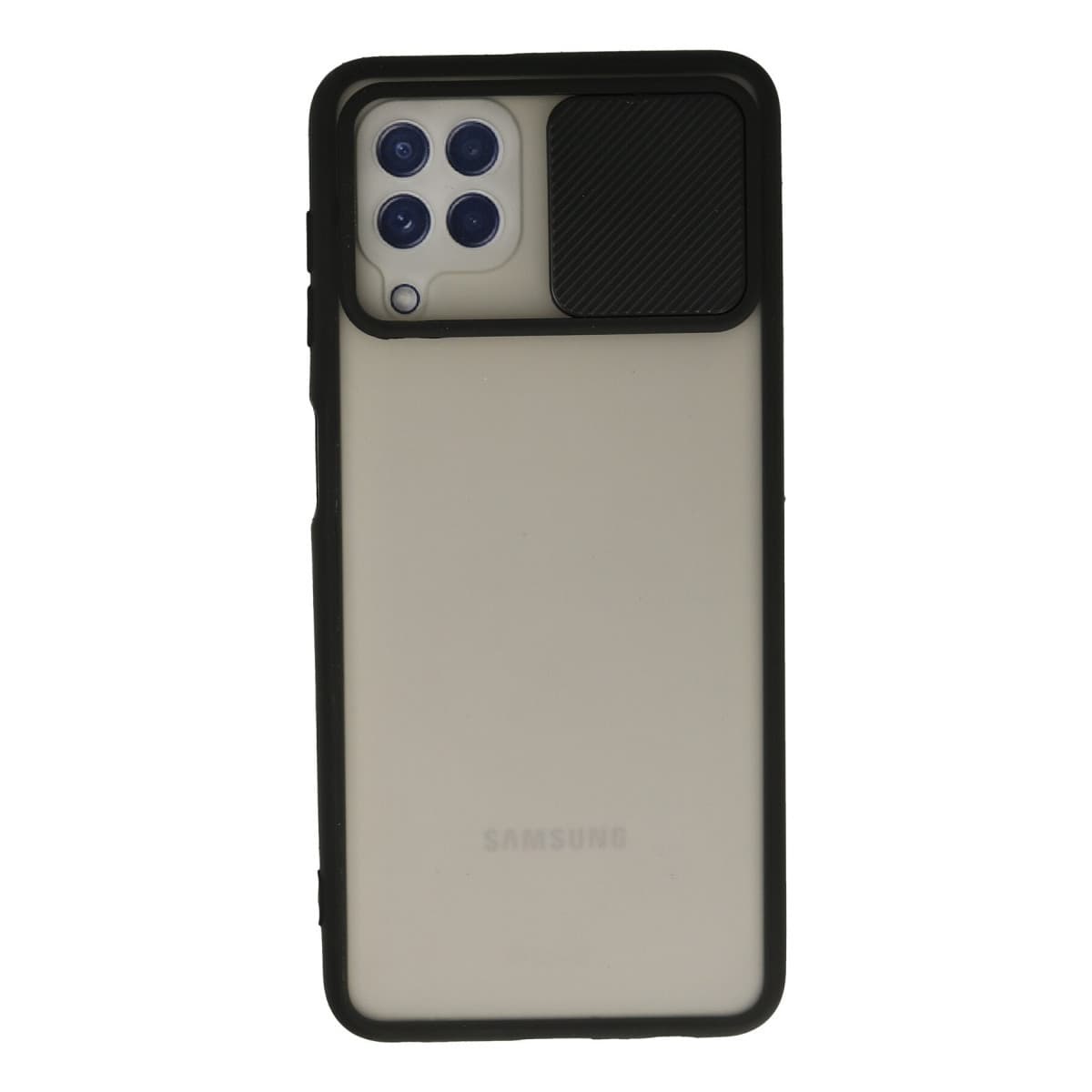 Galaxy A22 Kılıf Palm Buzlu Kamera Sürgülü Silikon - Siyah