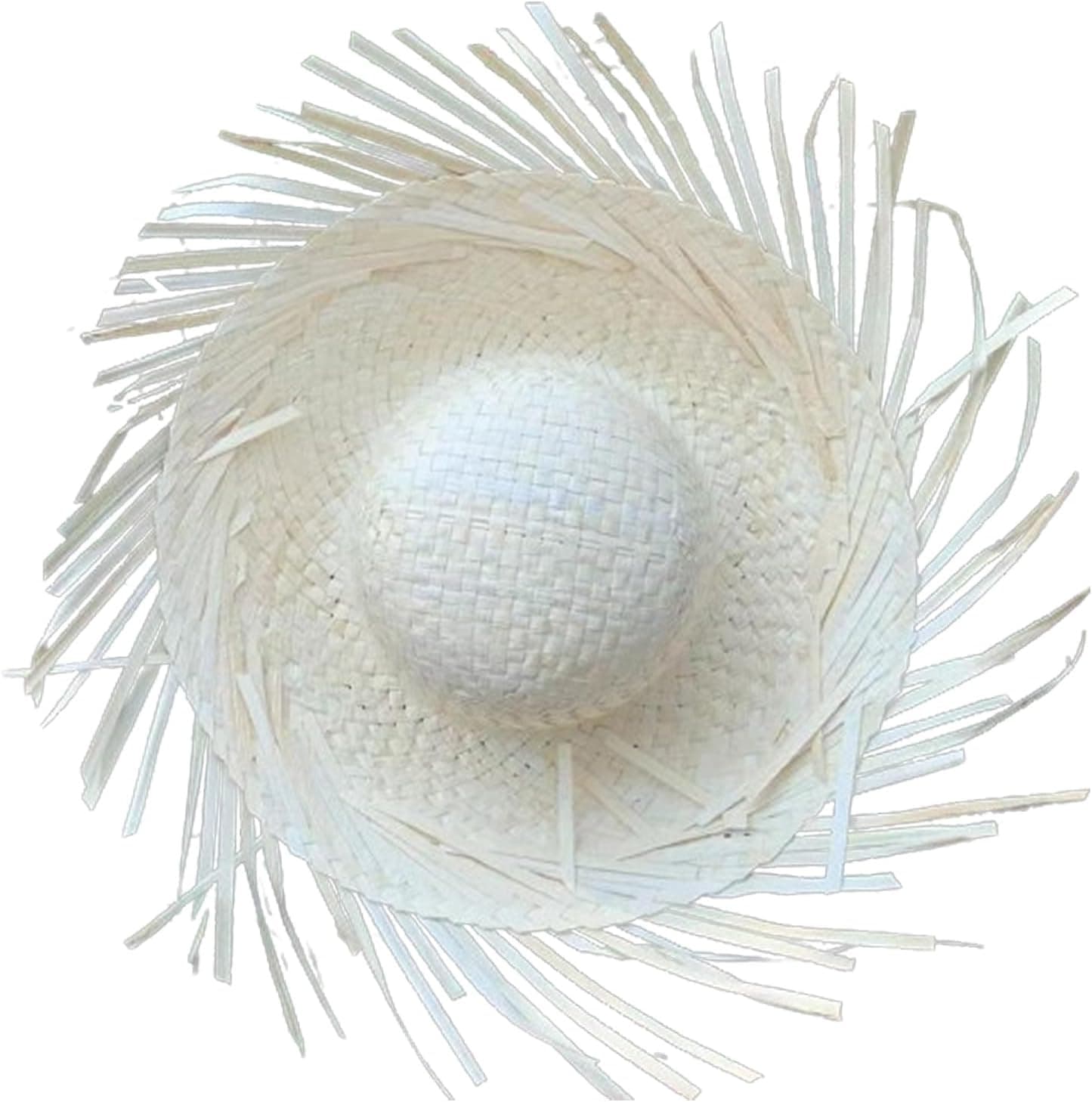 Tropikal Parti Beyaz Hasır Hawaii Şapkası 13x36 cm