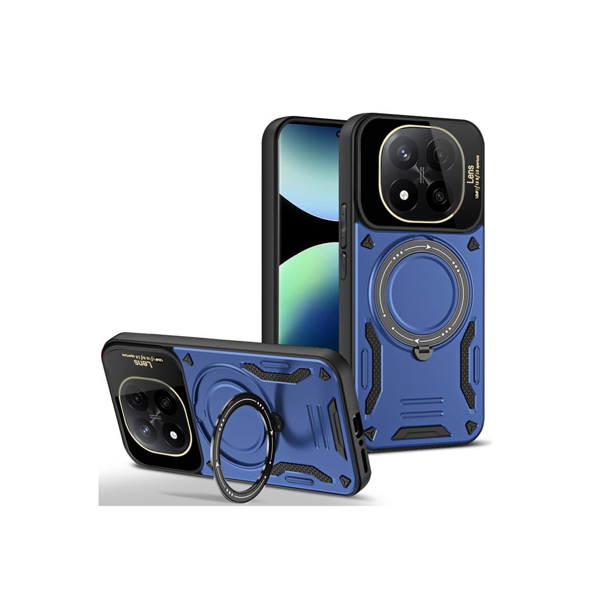 Note 14 Pro 4G Kılıf Joy Lens Standlı Kapak - Lacivert