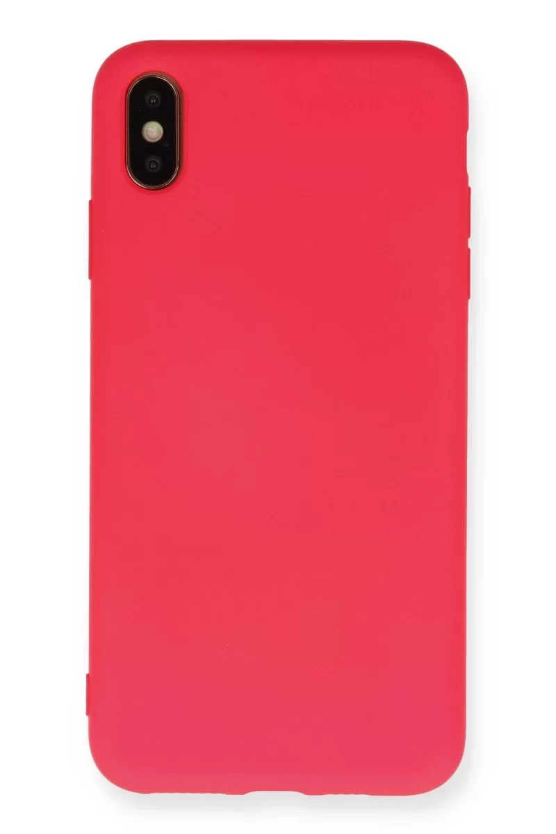 iPhone XS Max Kılıf Nano içi Kadife Silikon - Koyu Pembe