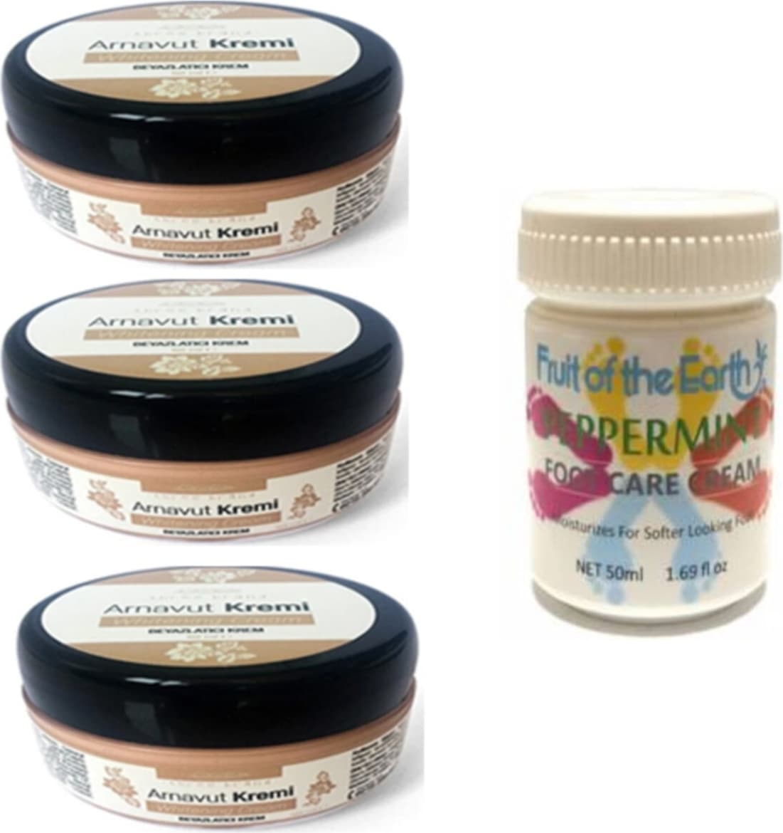 Hintohu Three Brand 50ML Arnavut Aklık Kremi 3AD+FOOT Care Cream 50ML Ayak Bakım Kremi Naneferahlığ