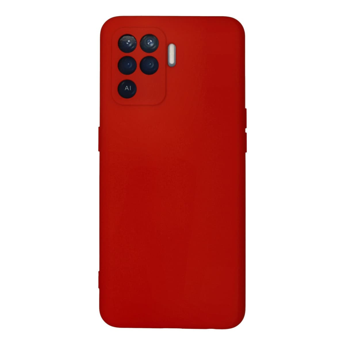 Reno 5 Lite Kılıf Nano içi Kadife Silikon - Kırmızı