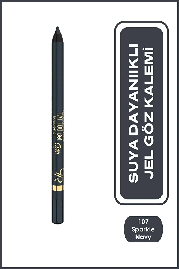 Tattoo Gel Eyepencil No: 107 Sparkle Navy - 24 Saat Kalıcı Suya Dayanıklı Jel Göz Kalemi