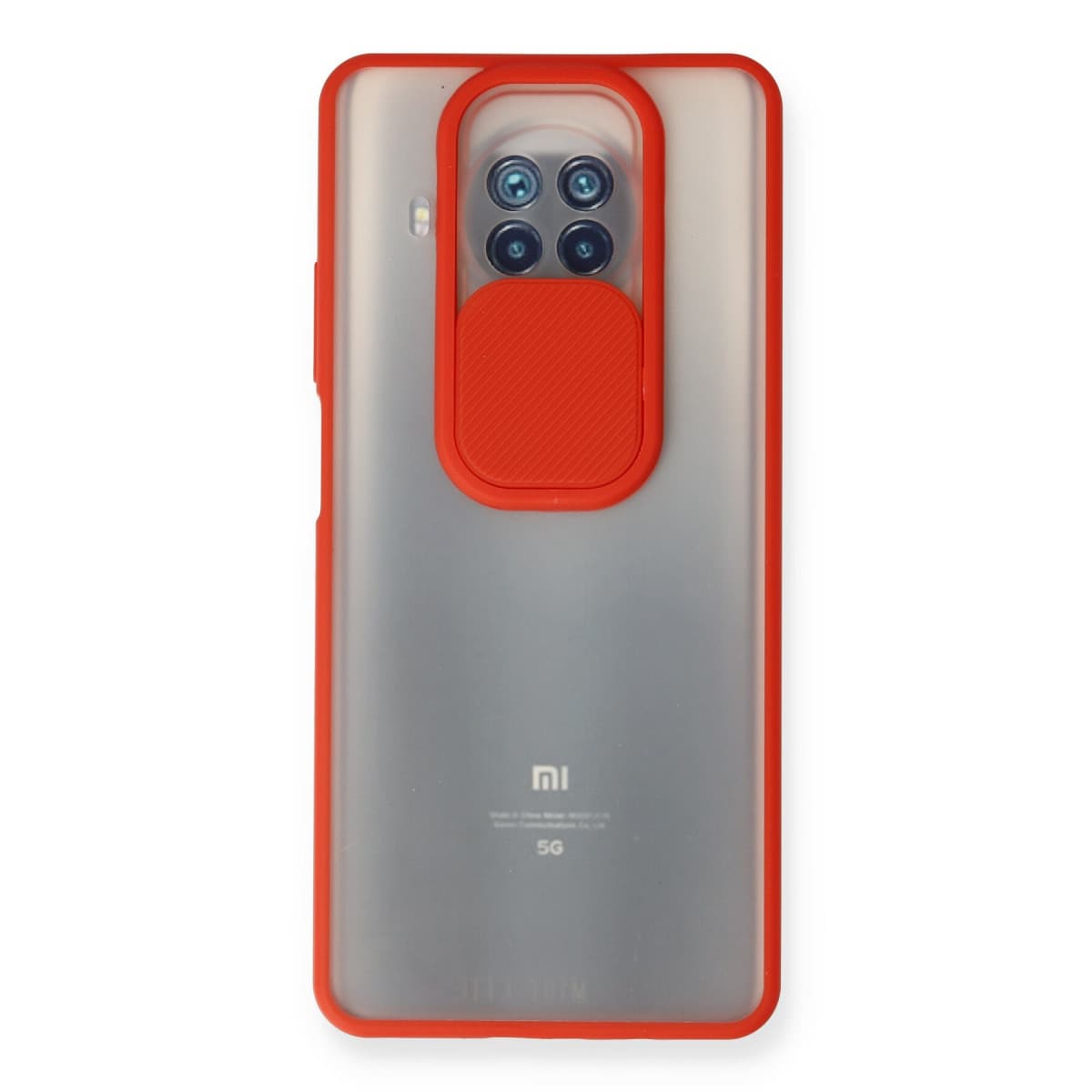 Mi 10T Lite Kılıf Palm Buzlu Kamera Sürgülü Silikon - Kırmızı