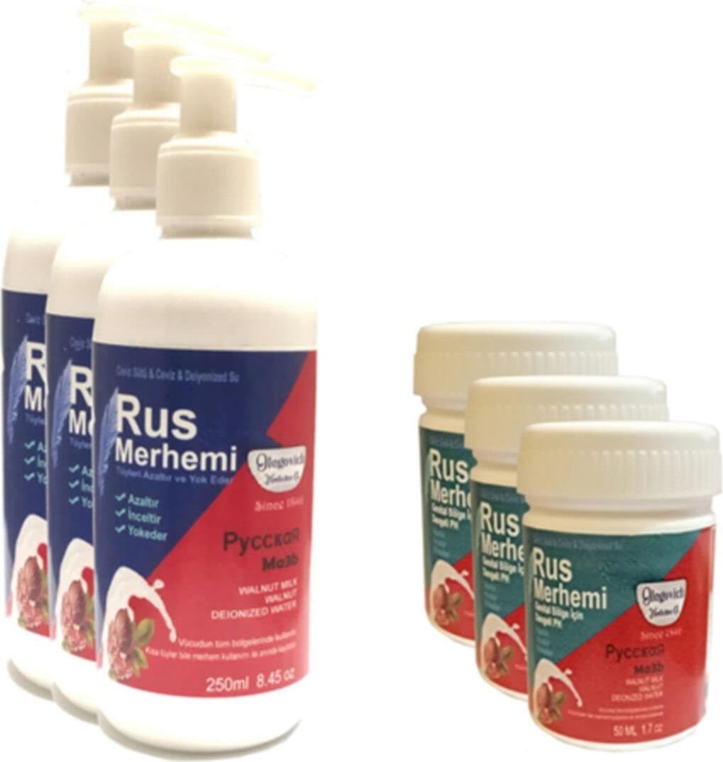 Olegovich Medicine Rus Merhemi Tüy Dökücü 250 ml 3 Adet + Genital Bölge Kremi 50 ml 3 Adet