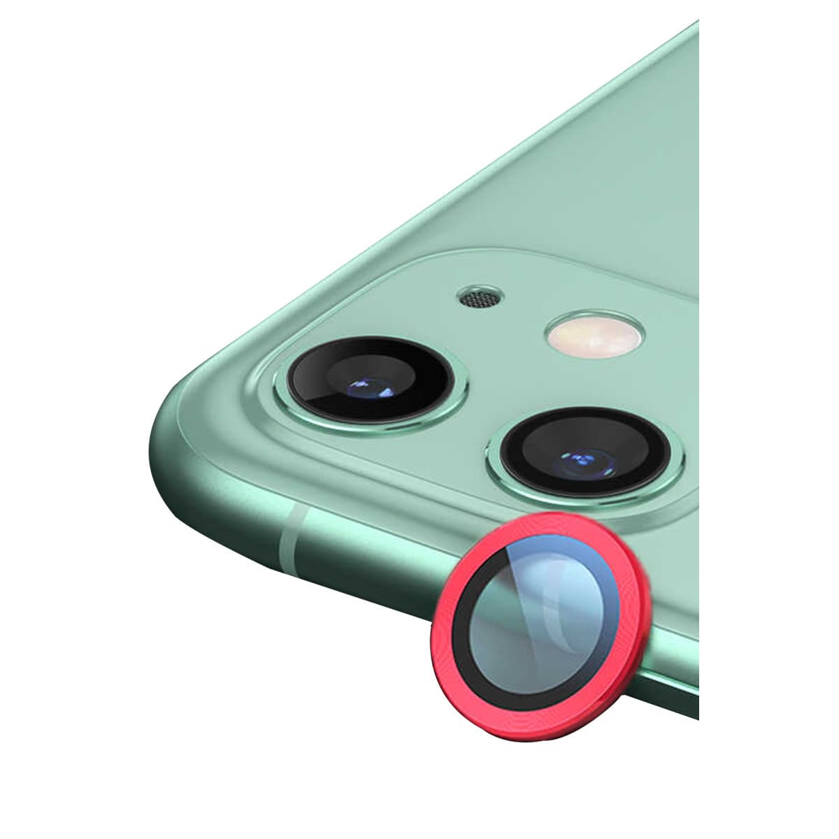 iPhone 11 Raze Metal Kamera Lens - Kırmızı