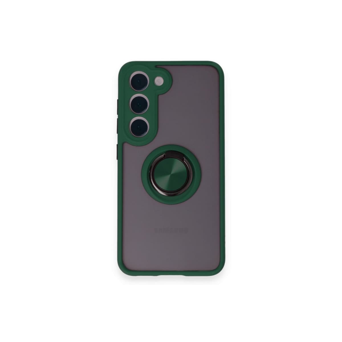 Galaxy S24 FE Kılıf Montreal Yüzüklü Silikon Kapak - Yeşil
