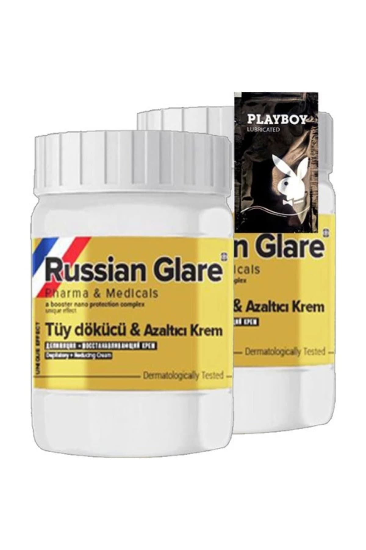 Playboy Rusian Glare Tüy Dökücü Azaltıcı Krem Nano 2'li x 50 ml Rus Merhemi + Yanında Jel