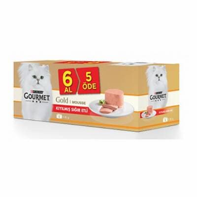 Kıyılmış Sığır Etli Yetişkin Kedi Konservesi 6 Al 5 Öde