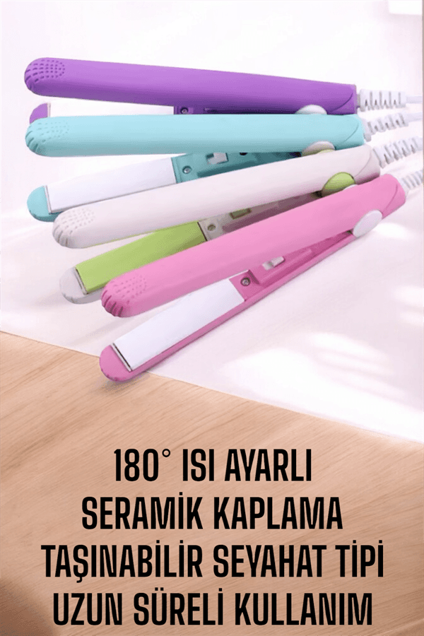 180°C Isı ve Uzun Süre Kalıcı Düzlük Sağlayan Mini Saç Düzleştirici