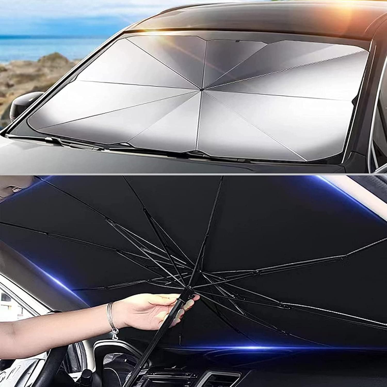 Toyota C-HR, Nissan Qashqai, VW Golf, Renault Fluence, Hyundai Elantra Uyumlu Oto Şemsiye