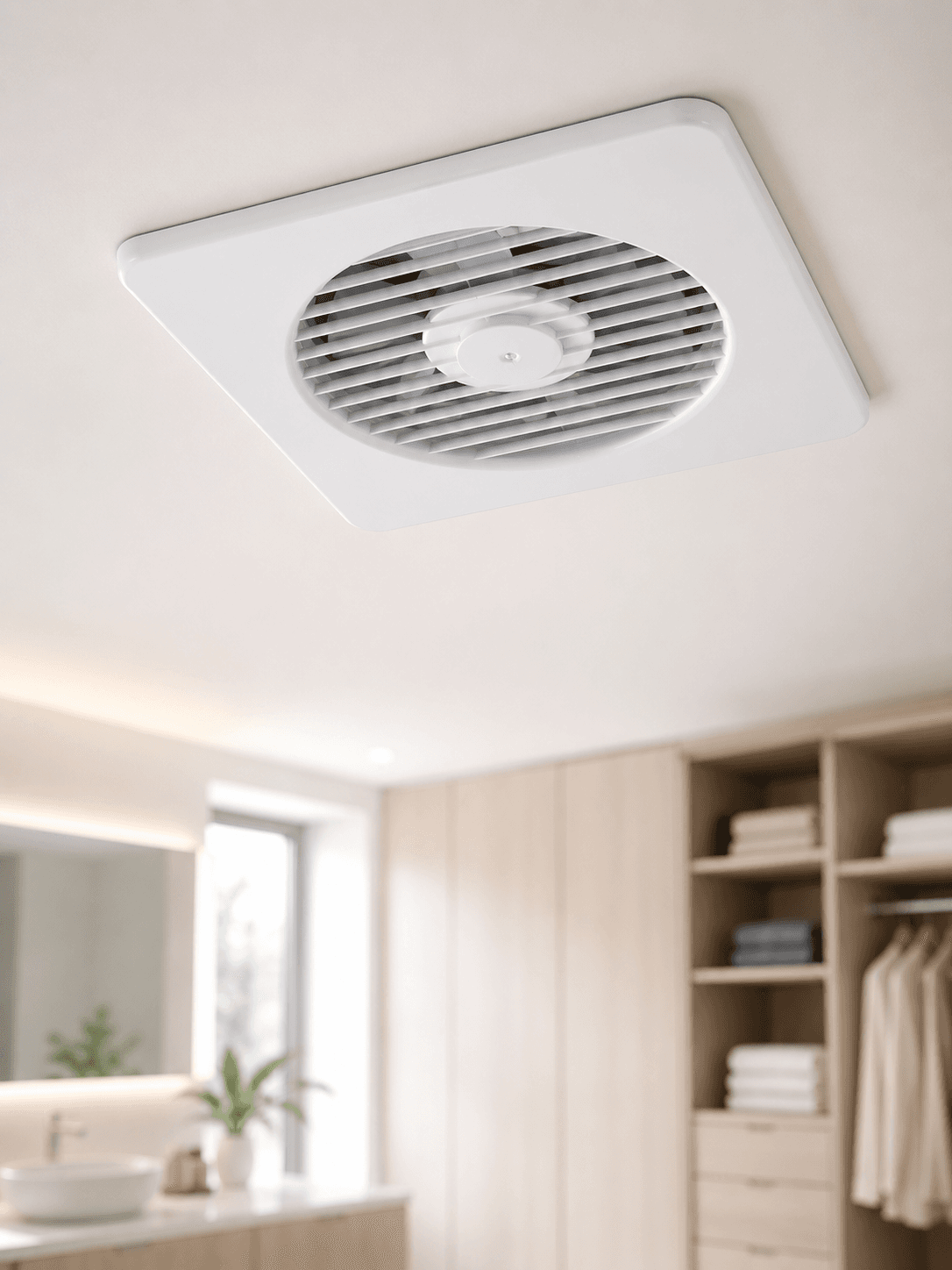 20 W Havalandırma Fanı 150 mm Bağlantı Çapı 20,8 x 20,8 cm Dekoratif Aspiratör