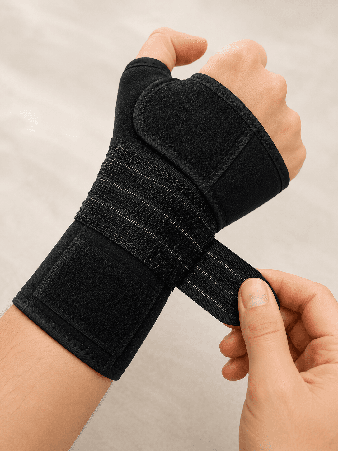 Metal Destekli El Bilek Ateli Ayarlanabilir Bantlı Bileklik Başparmak Açık